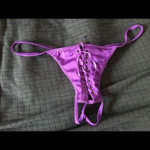 Spencer’s Purple Lace Up Thong